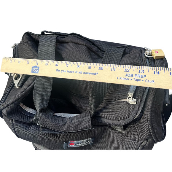 Delsey Black Rolling Carry On Suitcase Luggage Travel Bag - Picture 11 of 12